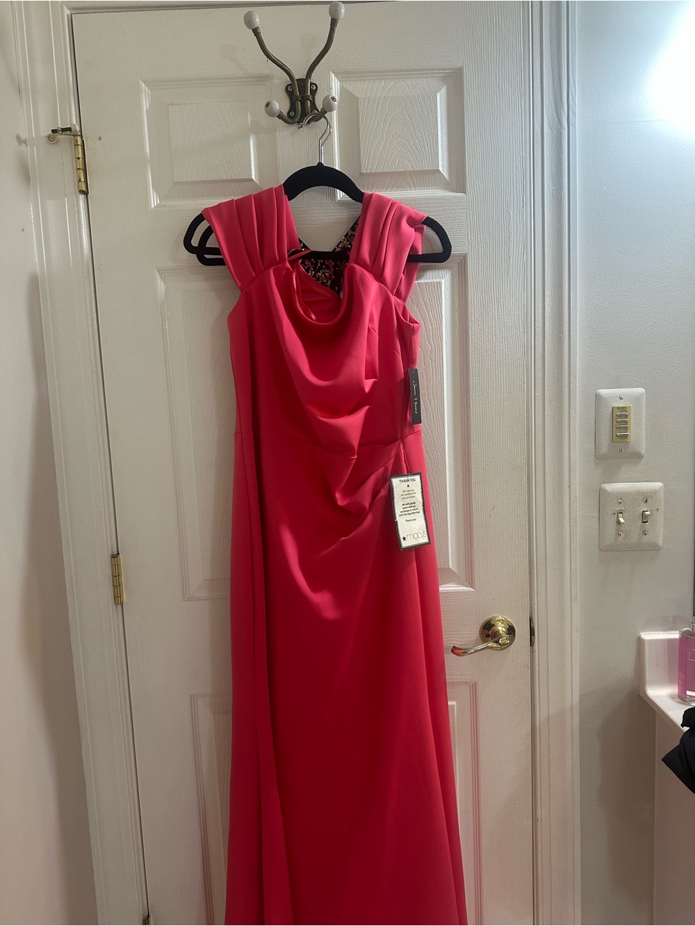 Sleeveless Fuchsia Cowl Neck Maxi Dress